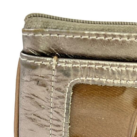 Fossil Womens Metallic Leather Coin Purse ID Holder Small Wallet Key Chain Bag - Picture 7 of 16